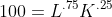 100=L^{.75}K^{.25}