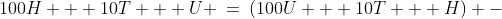 100H + 10T + U \:=\:(100U + 10T + H) -