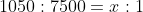1050:7500=x:1