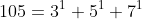 105=3^1 5^1 7^1