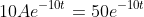 10Ae^{-10t}=50e^{-10t}