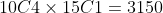 10C4\times15C1=3150