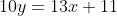 10y=13x+11