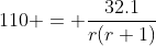 110 = \frac{32.1}{r(r+1)}