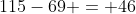 115-69 = 46