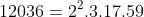 12036=2^2.3.17.59