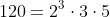 120=2^3\cdot3\cdot5
