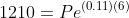 1210=Pe^{(0.11)(6)}