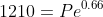1210=Pe^{0.66}