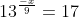 13^{\frac{-x}{9}}=17