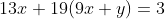 13x+19(9x+y)=3