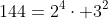 144=2^4\cdot 3^2