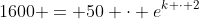 1600 = 50 \cdot e^{k \cdot 2}