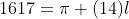 1617=\pi (14)l