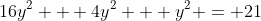 16y^2 + 4y^2 + y^2 = 21