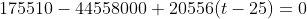 175510-44558000+20556(t-25)=0