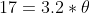 17=3.2*\theta