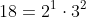 18=2^1\cdot3^2