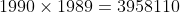 1990\times1989=3958110