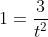 1=\frac{3}{t^2}
