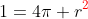 1=4\pi r^{\color{red}2}