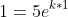 1=5e^{k*1}