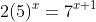 2(5)^x=7^{x+1}