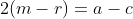 2(m-r)=a-c