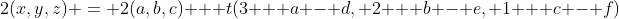 2(x,y,z) = 2(a,b,c) + t(3 + a - d, 2 + b - e, 1 + c - f)