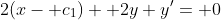 2(x- c_1)+ 2y y'= 0