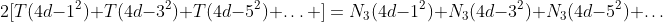 2[T(4d-1^2)+T(4d-3^2)+T(4d-5^2)+\ldots ]=N_3(4d-1^2)+N_3(4d-3^2)+N_3(4d-5^2)+\ldots