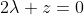 2\lambda z=0