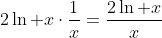 2\ln x\cdot\frac{1}{x}=\frac{2\ln x}{x}