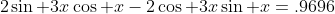 2\sin 3x\cos x-2\cos 3x\sin x=.9696