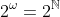 2^\omega=2^\mathbb{N}