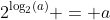 2^{\log_2(a)} = a