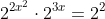 2^{2x^2}\cdot2^{3x}=2^2