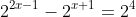 2^{2x-1}-2^{x+1}=2^4