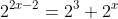 2^{2x-2}=2^3+2^x