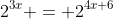 2^{3x} = 2^{4x+6}