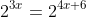 2^{3x}=2^{4x+6}