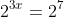 2^{3x}=2^7