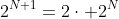 2^{N+1}=2\cdot 2^N&\ge 2(4\cdot N)