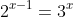 2^{x-1}=3^x