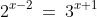 (b)\;2^{x-2}\:=\:3^{x+1}