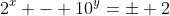 2^x - 10^y=\pm 2