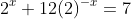 2^x+12(2)^-^x=7