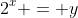 2^x = y