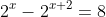 2^x-2^{x+2}=8