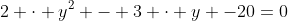 2 \cdot y^2 - 3 \cdot y -20=0